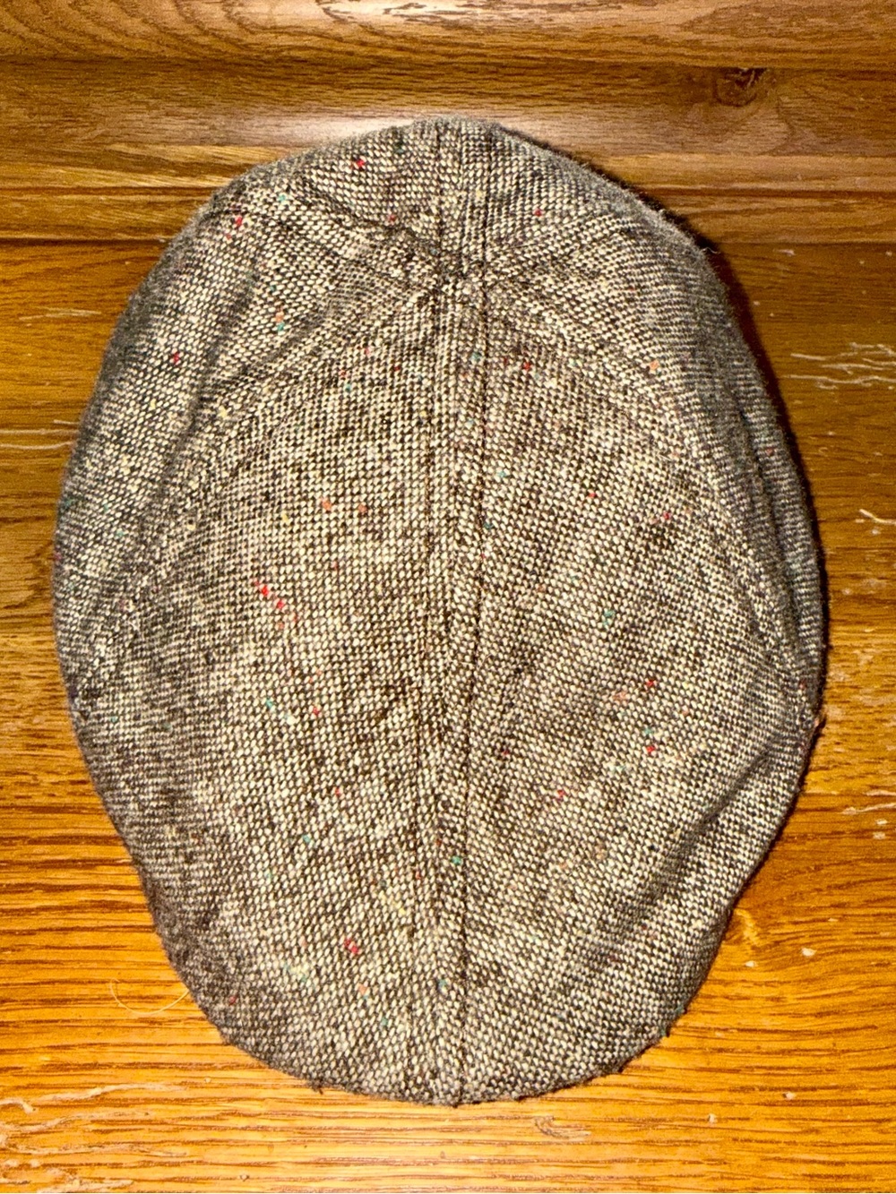 Goorin Bros Tan Tweed Scally Cap with Cream and Rust Lining Size Small